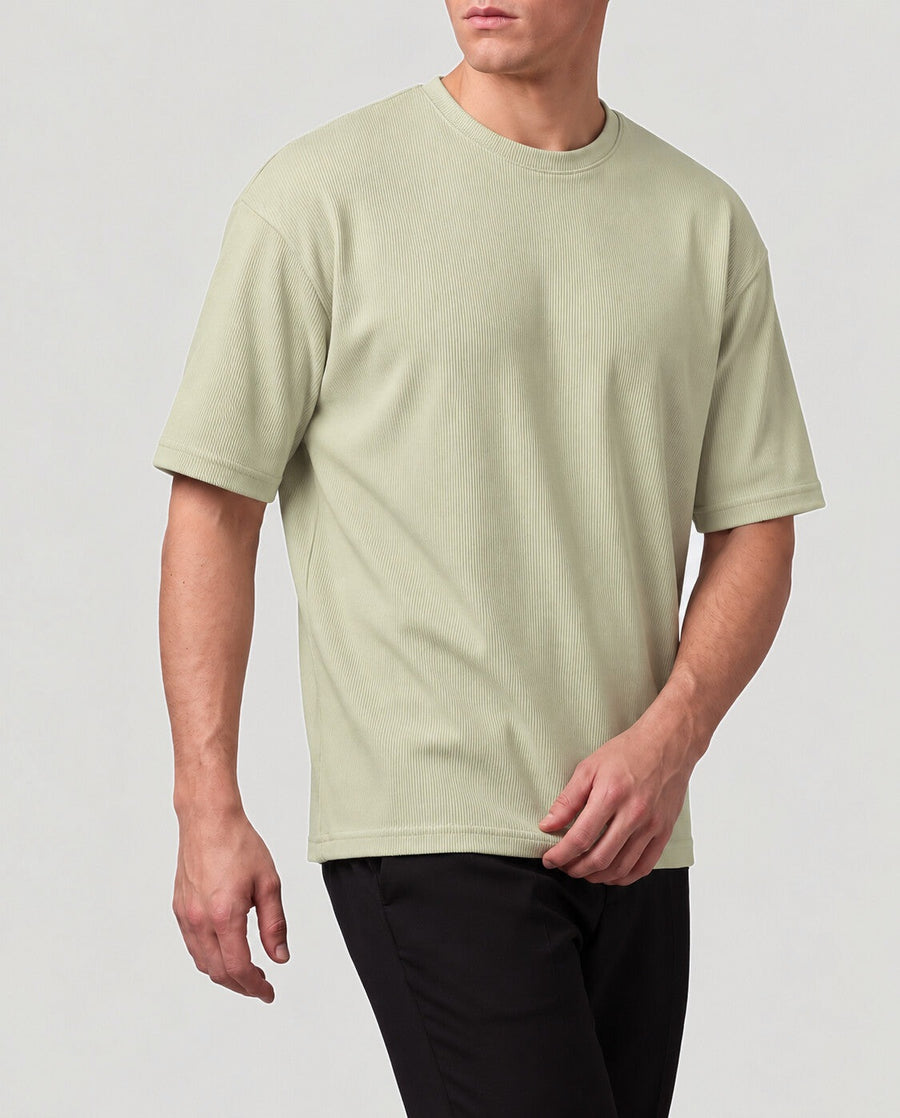 Stoic — Ribbed T-Shirt — Beige