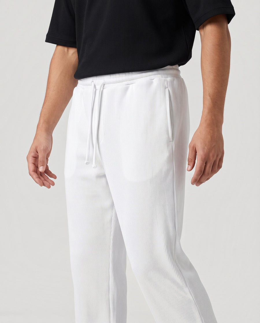 Stoic — Ribbed Pant — White