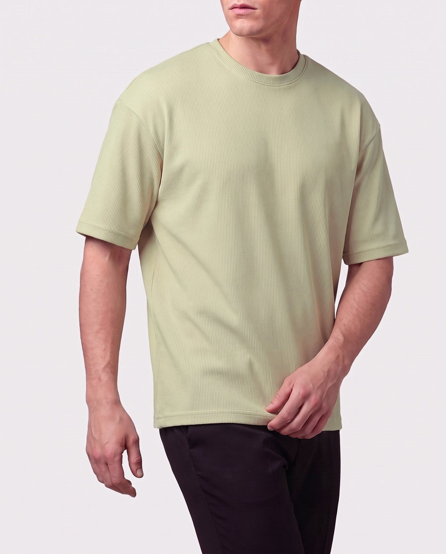 Stoic — Ribbed T-Shirt — Beige
